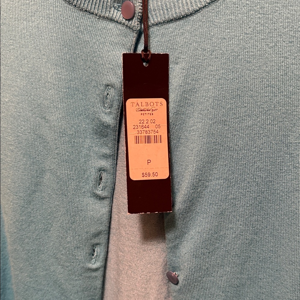 Talbots Turquoise Button-Up Cardigan - Picture 2 of 2